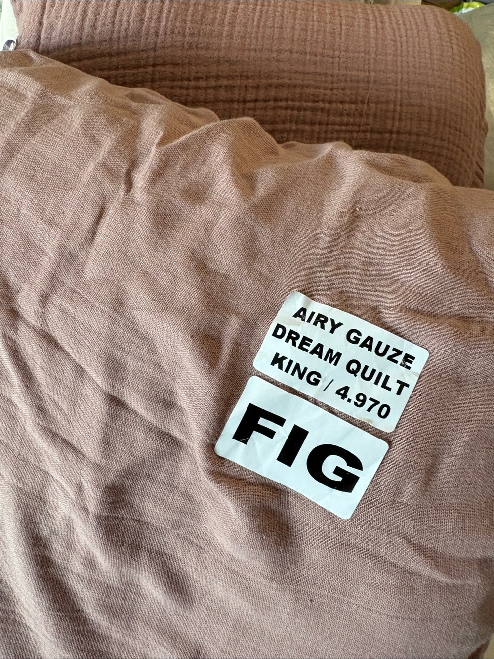 Organic Cotton Gauze Quince Duvet Cover Set Fig King/Cal King - Picture 5 of 13